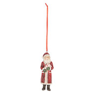 Clayre &amp; Eef | Decoratie hanger kerstman Rood Wit 4x3x11 cm | 6PR5595