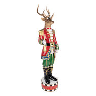 Clayre &amp; Eef | Decoratie Rendier Bruin Rood 25x20x82 cm | 5PR0154