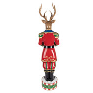Clayre & Eef | Decoratie Rendier Bruin Rood 25x22x82 cm | 5PR0155