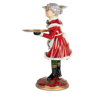 Clayre & Eef | Kerstdecoratie Kerstvrouw Rood Wit 47x32x62 cm | 5PR0188