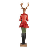Clayre & Eef | Decoratie Rendier Bruin Rood 23x19x77 cm | 5PR0189