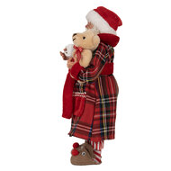 Clayre &amp; Eef | Kerstdecoratie Kerstman Rood Wit 16x10x27 cm | 65589