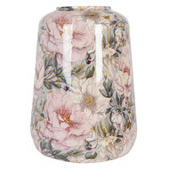 Clayre &amp; Eef | Decoratie Vaas Grijs Roze &oslash; 37x49 cm | 65885