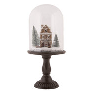 Clayre & Eef | Glazen Stolp met decoratie LED Bruin ø 17x36 cm / 2xAAA | 6GL5190