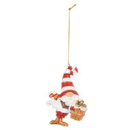 Clayre &amp; Eef | Decoratie hanger kerstman Rood Wit 8x4x10 cm | 6PR5301