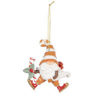 Clayre &amp; Eef | Decoratie hanger kerstman Oranje Wit 8x4x10 cm | 6PR5302