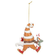Clayre &amp; Eef | Decoratie hanger kerstman Oranje Wit 8x4x10 cm | 6PR5302