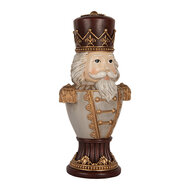 Clayre &amp; Eef | Kerstdecoratie Notenkraker Bruin Grijs 16x10x30 cm | 6PR5365