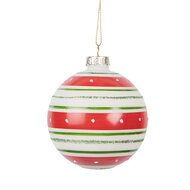 Clayre &amp; Eef | Kerstbal Rood Groen &oslash; 8x8 cm | 6GL5141