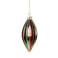 Clayre &amp; Eef | Kerstbal Rood Groen &oslash; 6x13 cm | 6GL5175