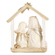Clayre &amp; Eef | Kerstdecoratie Kerstgroep Beige Goudkleurig 10x5x12 cm | 6PR5648