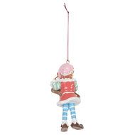 Clayre &amp; Eef | Decoratie hanger elf Bruin Blauw 5x4x11 cm | 6PR5299