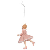Clayre &amp; Eef | Decoratie hanger Ballerina Roze Beige 7x7x11 cm | 6PR5303