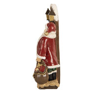 Clayre &amp; Eef | Kerstdecoratie Kerstman Rood Bruin 18x7x20 cm | 6PR5670