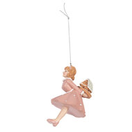 Clayre &amp; Eef | Decoratie hanger Ballerina Roze Beige 6x6x10 cm | 6PR5304