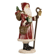 Clayre &amp; Eef | Kerstdecoratie Kerstman Rood Wit 12x11x26 cm | 6PR5672