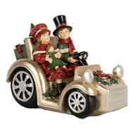 Clayre &amp; Eef | Decoratie Kinderen in auto Goudkleurig Rood 22x14x16 cm | 6PR5675