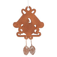 Clayre &amp; Eef | Decoratie hanger huisje Bruin Wit 12x2x18 cm | 6PR5315