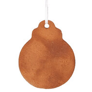 Clayre &amp; Eef | Decoratie hanger Kerstbal Bruin Wit 8x2x10 cm | 6PR5316