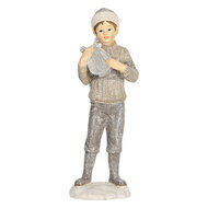 Clayre &amp; Eef | Kerstdecoratie Kinderen set van 2 Grijs 8x7x22 cm | 6PR5920