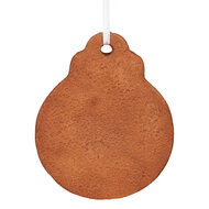 Clayre &amp; Eef | Decoratie hanger Kerstbal Bruin Wit 8x2x10 cm | 6PR5318