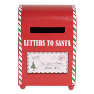 Clayre &amp; Eef | Brievenbus Rood Wit 14x13x19 cm | 6Y5800