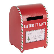 Clayre &amp; Eef | Brievenbus Rood Wit 14x13x19 cm | 6Y5800