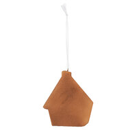 Clayre &amp; Eef | Decoratie hanger huisje Wit Bruin 9x1x10 cm | 6PR5330