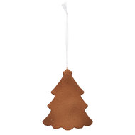 Clayre &amp; Eef | Decoratie hanger Kerstboom Wit Bruin 9x1x10 cm | 6PR5346