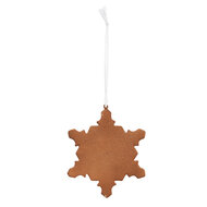 Clayre &amp; Eef | Decoratie hanger Sneeuwvlok Wit Bruin 9x1x10 cm | 6PR5351