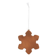 Clayre &amp; Eef | Decoratie hanger Sneeuwvlok Wit Bruin 9x1x10 cm | 6PR5354
