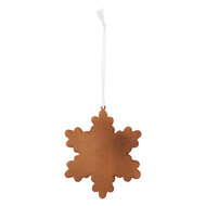 Clayre &amp; Eef | Decoratie hanger Sneeuwvlok Wit Bruin 9x1x10 cm | 6PR5358