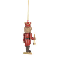 Clayre &amp; Eef | Decoratie Hanger Beer Bruin Rood 4x4x11 cm | 6PR5663