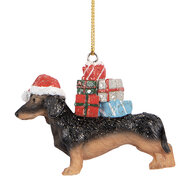 Clayre &amp; Eef | Decoratie hanger Hond Bruin Zwart 7x2x6 cm | 6PR5667