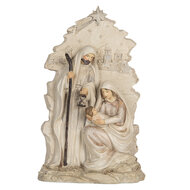 Clayre &amp; Eef | Kerstdecoratie Kerstgroep Beige Wit 15x7x24 cm | 6PR5923