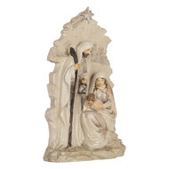 Clayre &amp; Eef | Kerstdecoratie Kerstgroep Beige Wit 15x7x24 cm | 6PR5923