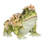 Clayre & Eef | Decoratie Kikker Groen Oranje 24x21x19 cm | 6PR5109