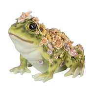 Clayre & Eef | Decoratie Kikker Groen Oranje 24x21x19 cm | 6PR5109