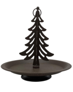 Decoratie plateau etagère kerst bruin op voet metaal 34 x 31 cm | 813091 | Home Sweet Home | Stoer & Sober Woonstijl