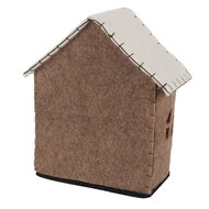 Clayre &amp; Eef | Vilten Huis Bruin Wit 17x9x19 cm | 66305