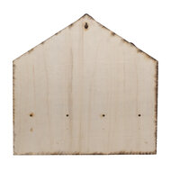 Clayre & Eef | Kapstok met Vilten Huizen Bruin Wit 40x13x40 cm | 66307