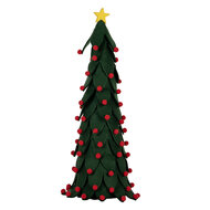 Clayre &amp; Eef | Decoratie Kerstboom Groen Rood &oslash; 15x45 cm | 66338