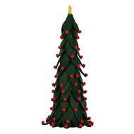 Clayre &amp; Eef | Decoratie Kerstboom Groen Rood &oslash; 15x45 cm | 66338
