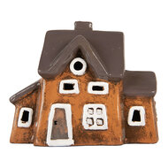 Clayre &amp; Eef | Decoratie Huisje Oranje Grijs 20x11x16 cm | 6CE2201