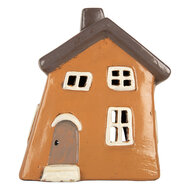 Clayre &amp; Eef | Decoratie Huisje Oranje Grijs 18x13x20 cm | 6CE2204