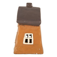 Clayre &amp; Eef | Decoratie Huisje Oranje Grijs 18x13x20 cm | 6CE2204