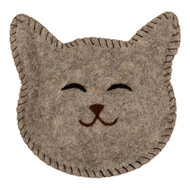 Clayre &amp; Eef | Vilten schaal Kat Grijs Bruin 15x16x4 cm | 66301