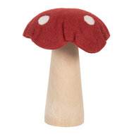Clayre &amp; Eef | Vilten Paddenstoel Rood Bruin 14x14x17 cm | 66303