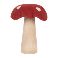 Clayre &amp; Eef | Vilten Paddenstoel Rood Bruin 14x14x17 cm | 66303