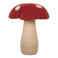 Clayre &amp; Eef | Vilten Paddenstoel Rood Bruin 12x12x15 cm | 66304